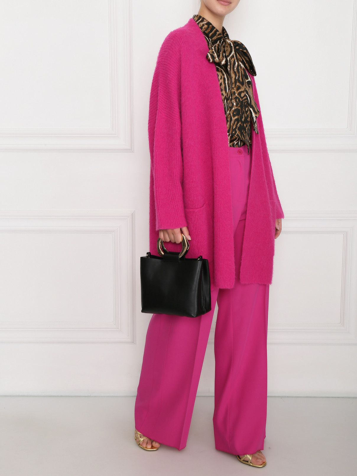 Блузка из шелка с узором Marina Rinaldi  –  МодельОбщийВид  – Цвет:  Узор