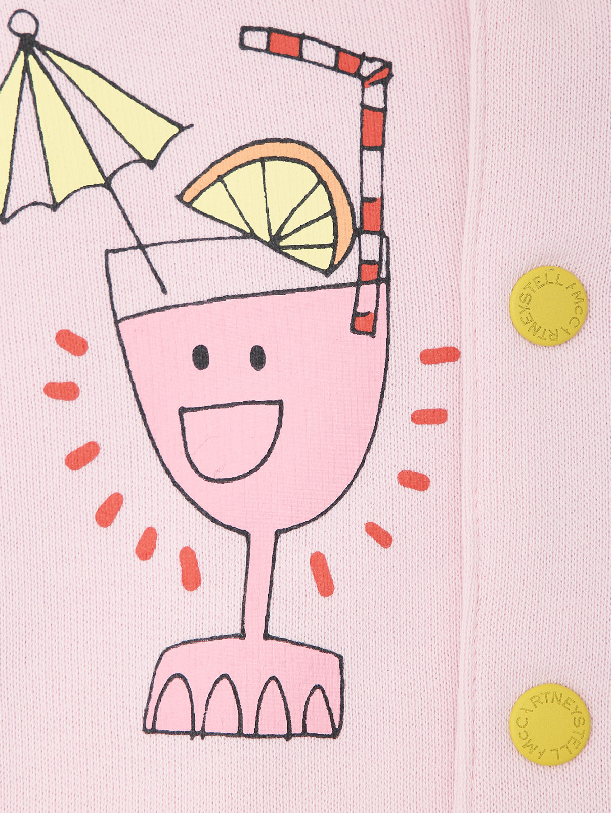 Хлопковая толстовка на кнопках Stella McCartney kids  –  Деталь  – Цвет:  Розовый