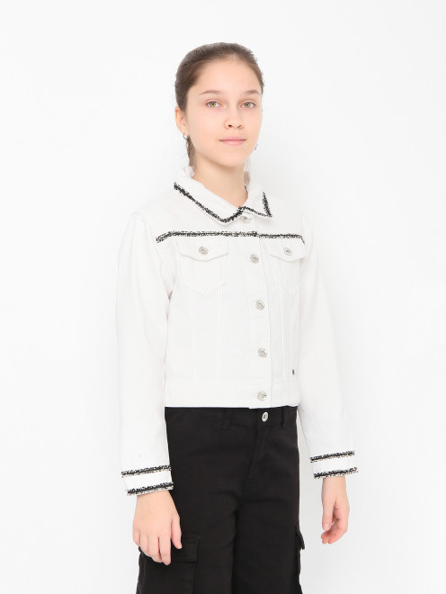 Куртка из денима с каймой MSGM - МодельВерхНиз