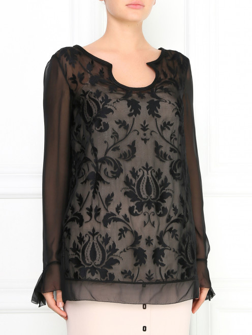 Шелковая блуза с вышивкой Alberta Ferretti - Модель Верх-Низ
