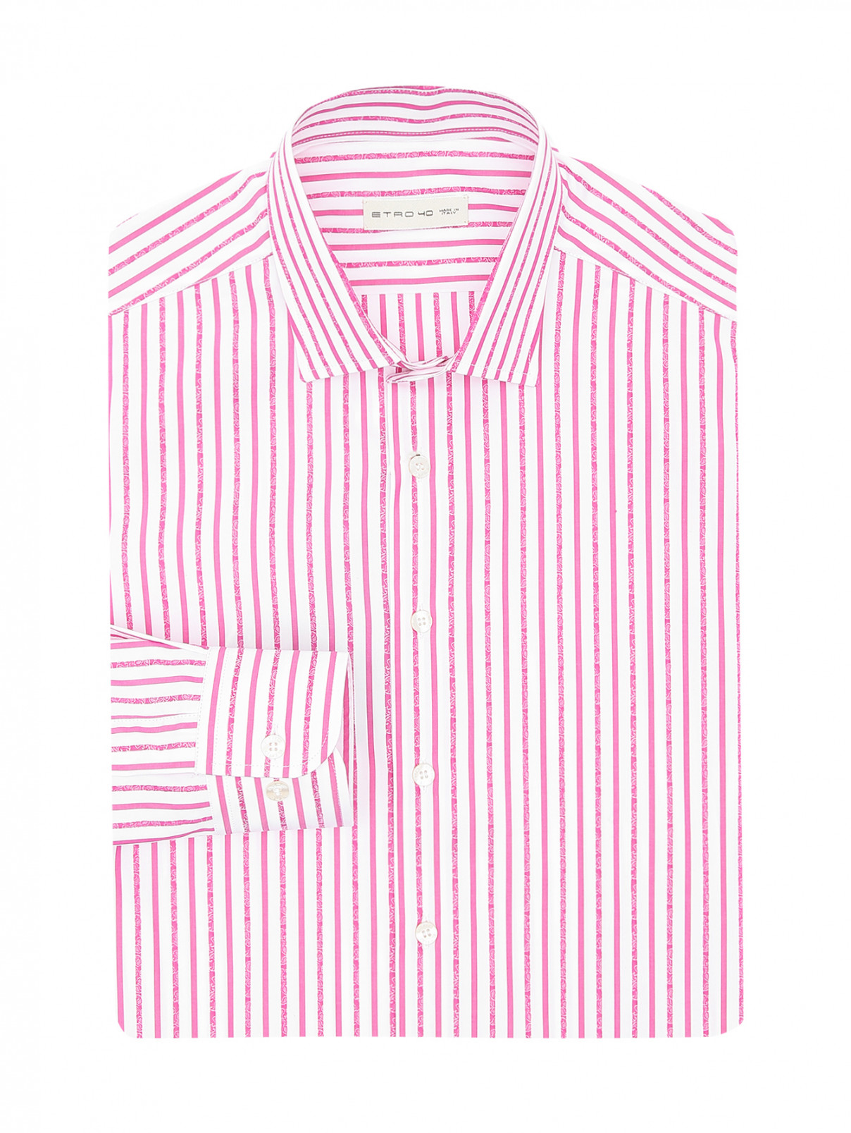 Рубашка из хлопка с узором "полоска" Etro  –  Общий вид  – Цвет:  Белый