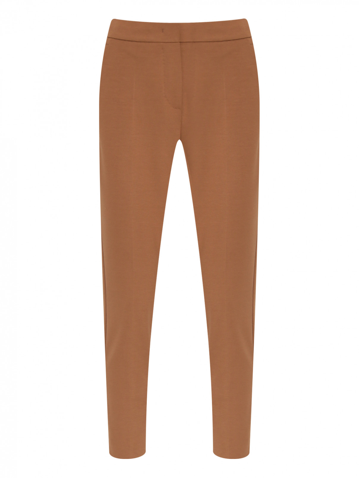 Укороченные брюки с карманами Max Mara  –  Общий вид  – Цвет:  Коричневый