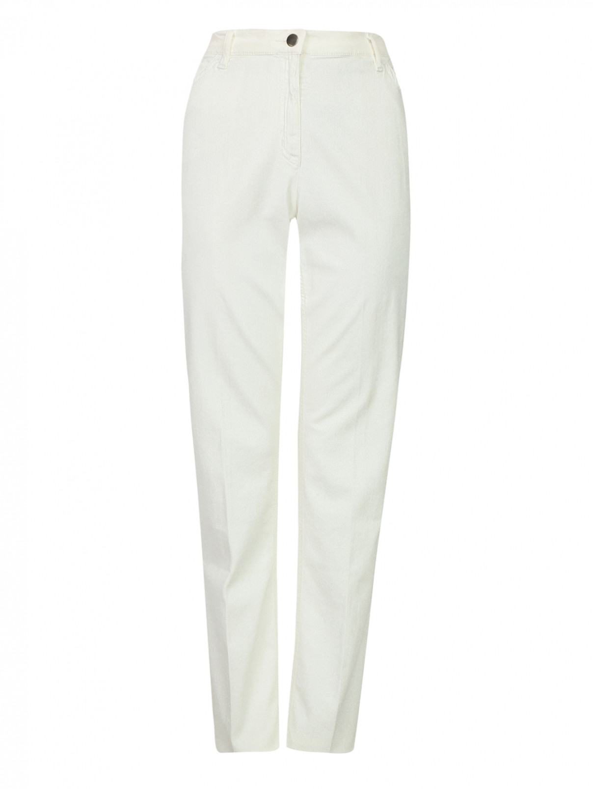 Зауженные джинсы из светлого денима Marina Rinaldi  –  Общий вид  – Цвет:  Белый