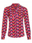 Блуза из вискозы с цветочным узором Max&Co  –  Общий вид