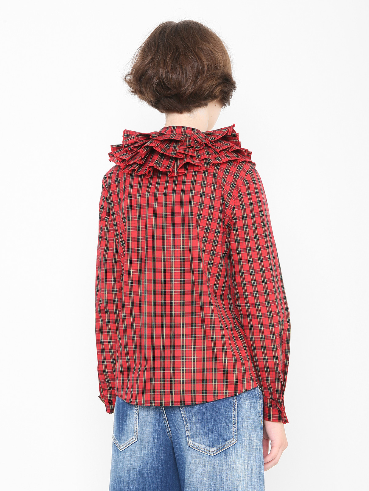 Хлопковая блуза с объемным воротником Philosophy di Lorenzo Serafini  –  МодельВерхНиз1  – Цвет:  Узор