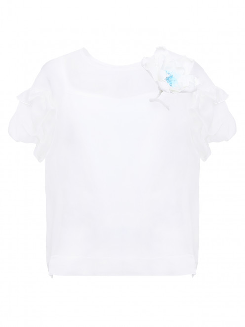 Блуза шелковая с брошью-цветком MiMiSol - Общий вид