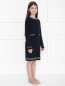 Платье из шерсти с декоративной отделкой Aletta Couture  –  МодельВерхНиз