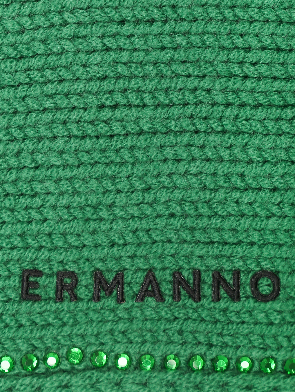 Свитер из шерсти со стразами Ermanno Firenze  –  Деталь1  – Цвет:  Зеленый