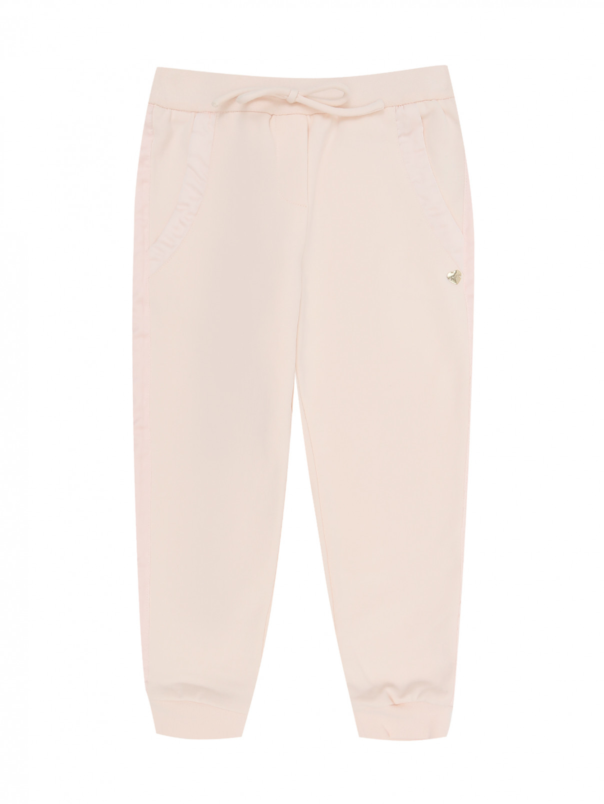 Трикотажные брюки из плотного хлопка Armani Junior  –  Общий вид  – Цвет:  Розовый