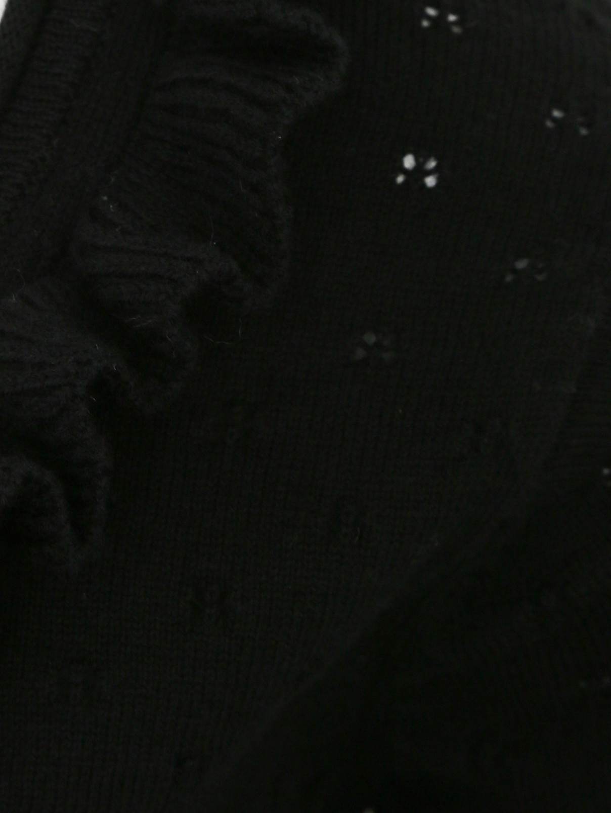 Кардиган из хлопка и кашемира Aletta Couture  –  Деталь1  – Цвет:  Черный