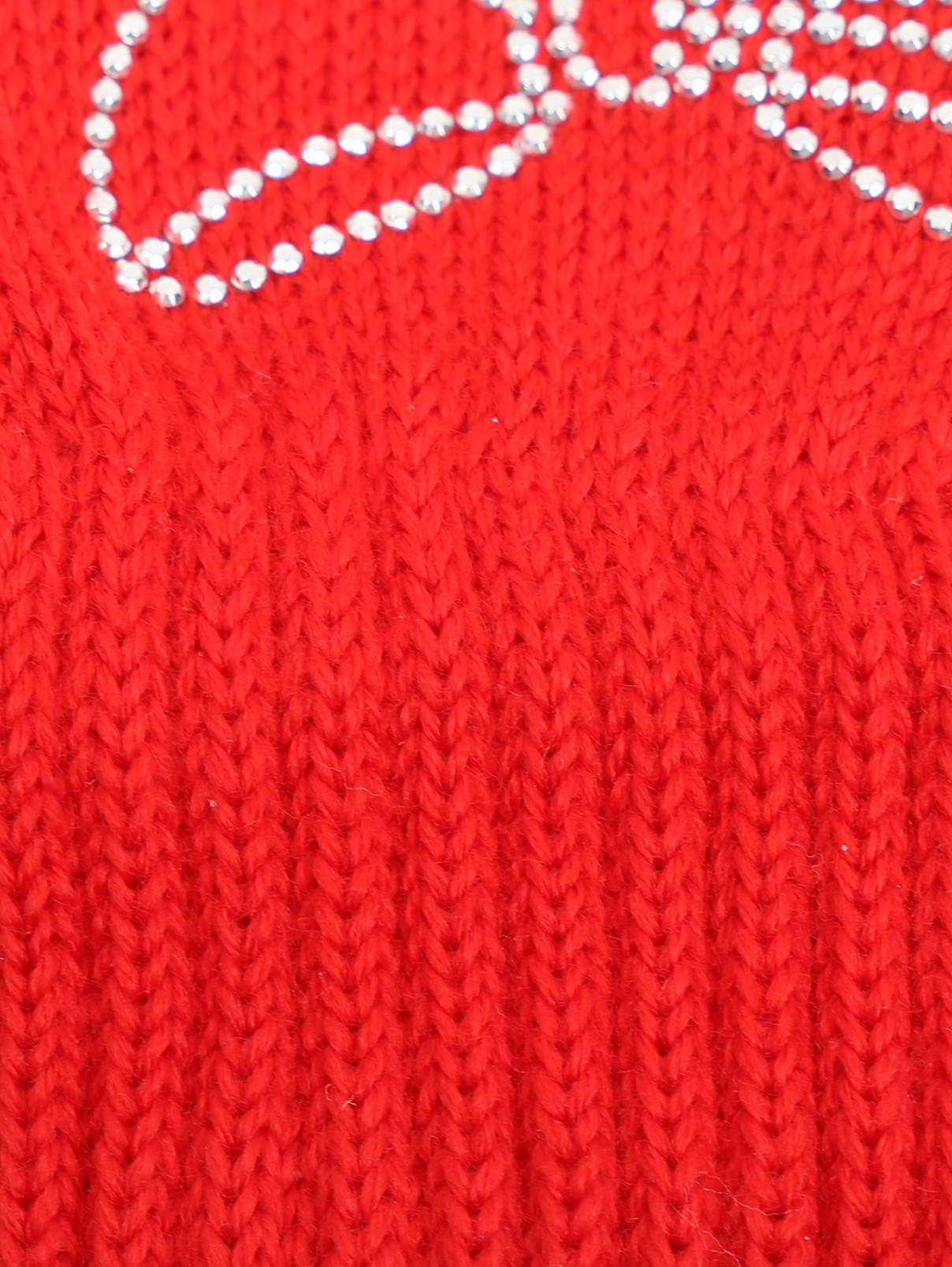 Перчатки трикотажные из шерсти со стразами Catya  –  Деталь1  – Цвет:  Красный