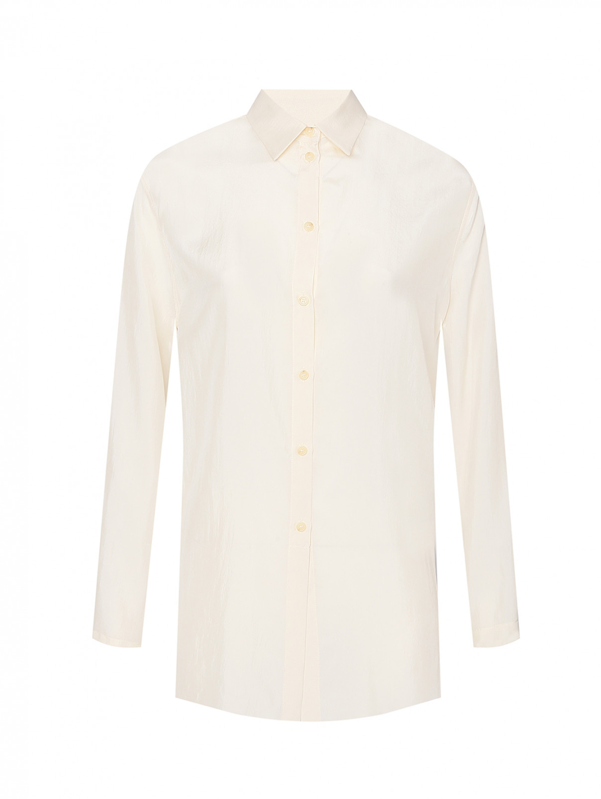 Рубашка из шелка на пуговицах Alysi  –  Общий вид  – Цвет:  Белый