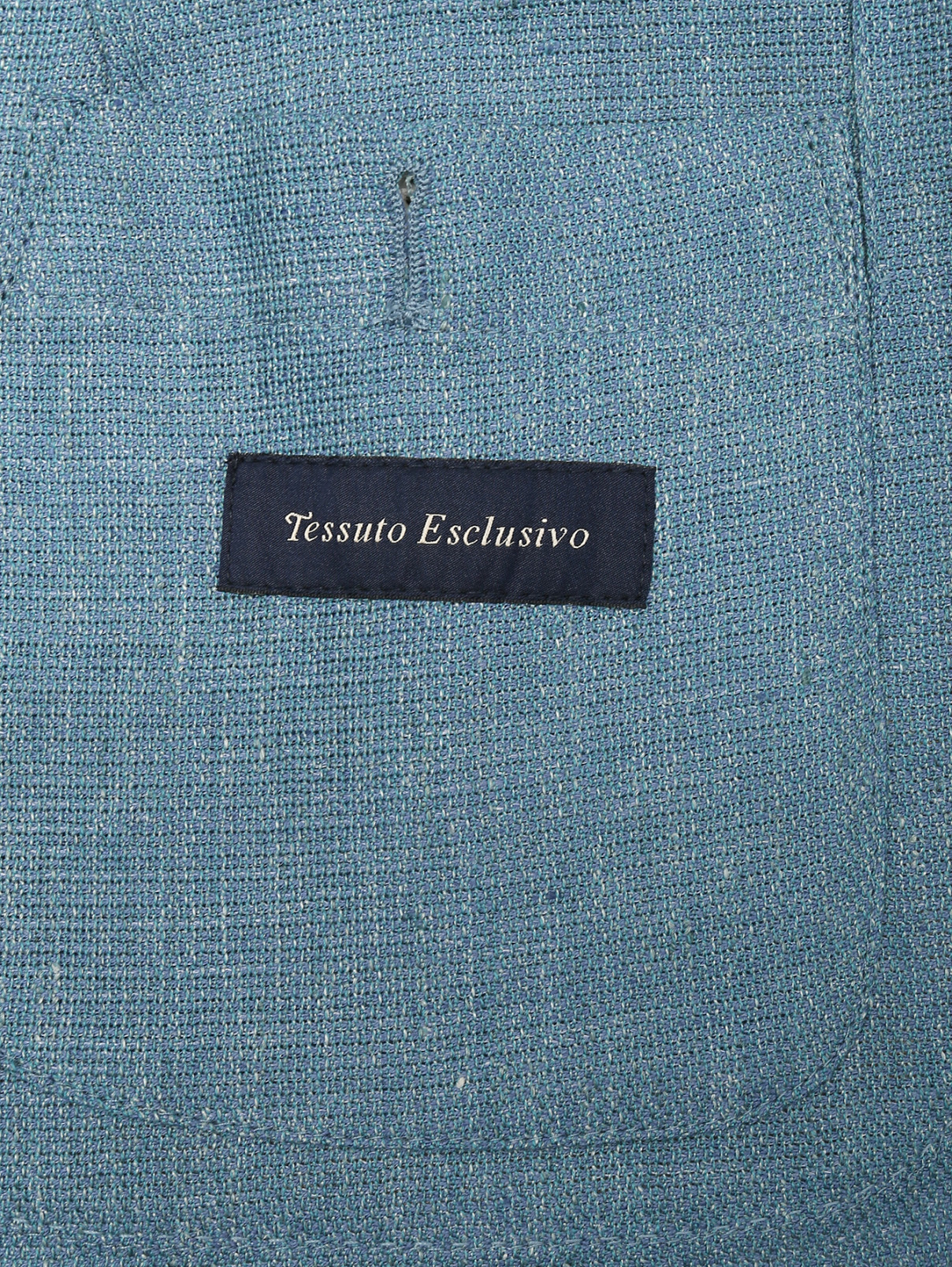 Пиджак из льна и хлопка с карманами LARDINI  –  Деталь2  – Цвет:  Синий