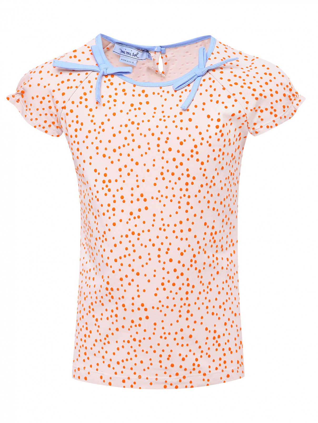 Трикотажная футболка с рельефным узором MiMiSol  –  Общий вид  – Цвет:  Бежевый