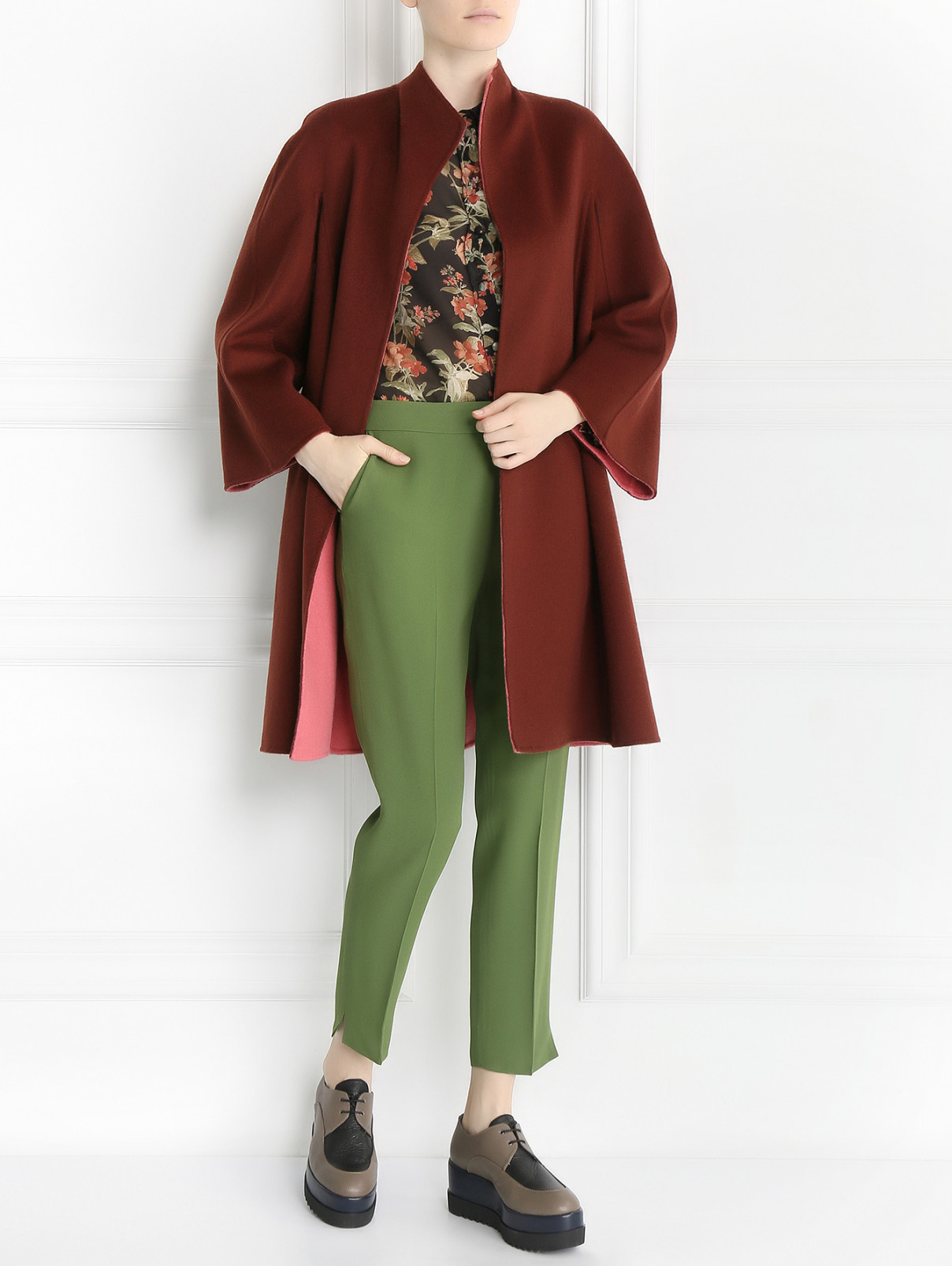 Пальто из кашемира с поясом Max Mara  –  Модель Общий вид  – Цвет:  Красный