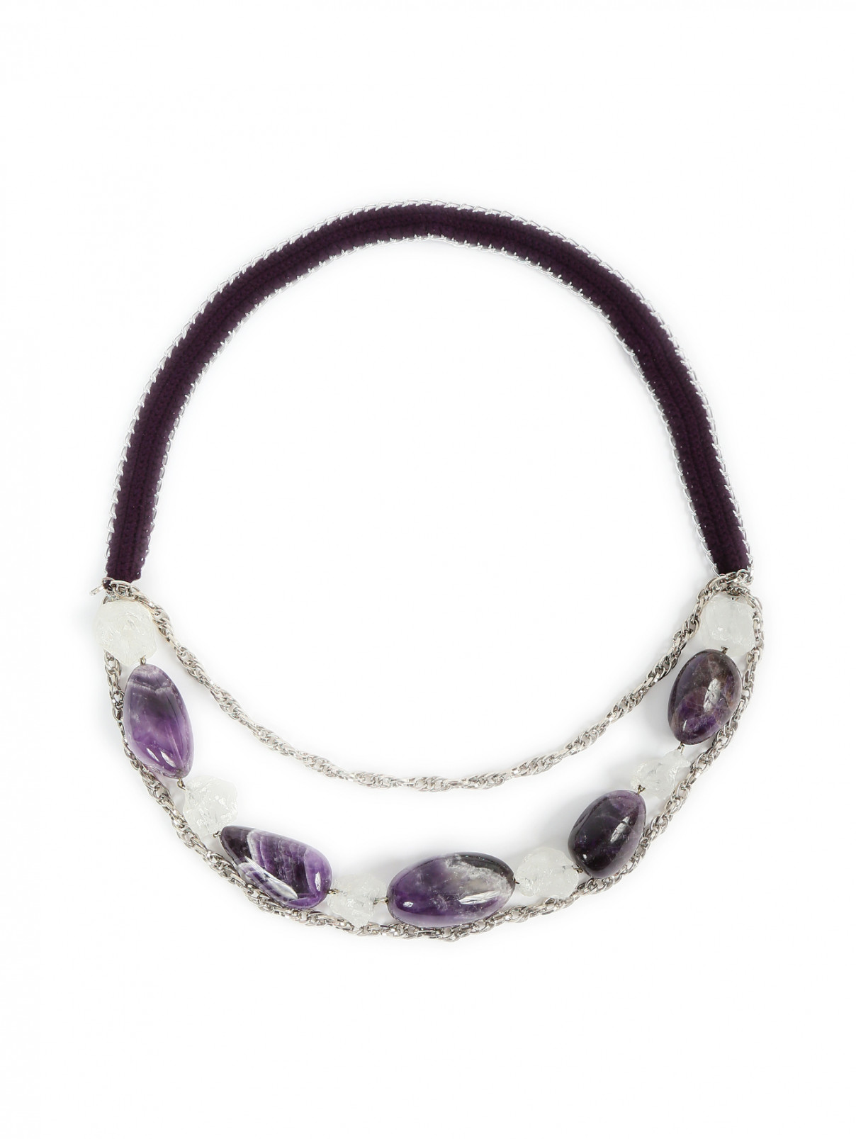 Ожерелье из металла с камнями Inga Kazumyan  –  Общий вид  – Цвет:  Фиолетовый