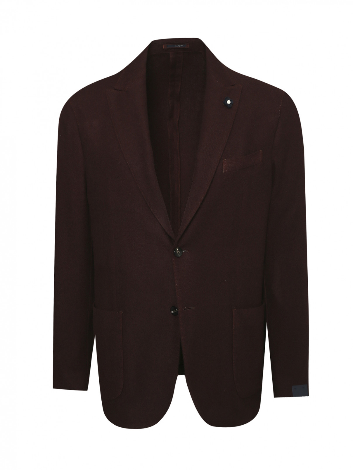 Пиджак однобортный из кашемира LARDINI  –  Общий вид  – Цвет:  Красный