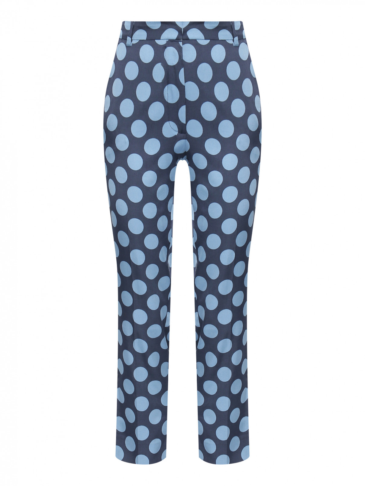 Укороченные брюки с узором горох Seventy  –  Общий вид  – Цвет:  Синий