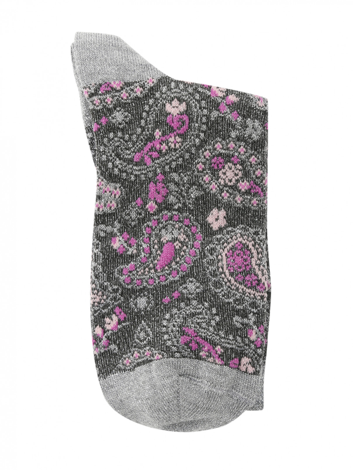 Носки с узором "пейсли" ALTO MILANO  –  Общий вид  – Цвет:  Серый