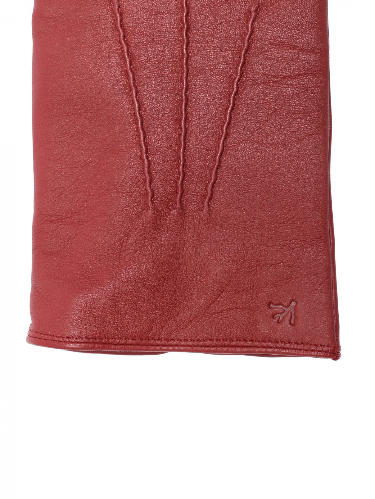 Перчатки из кожи Isaia  –  Деталь1  – Цвет:  Красный