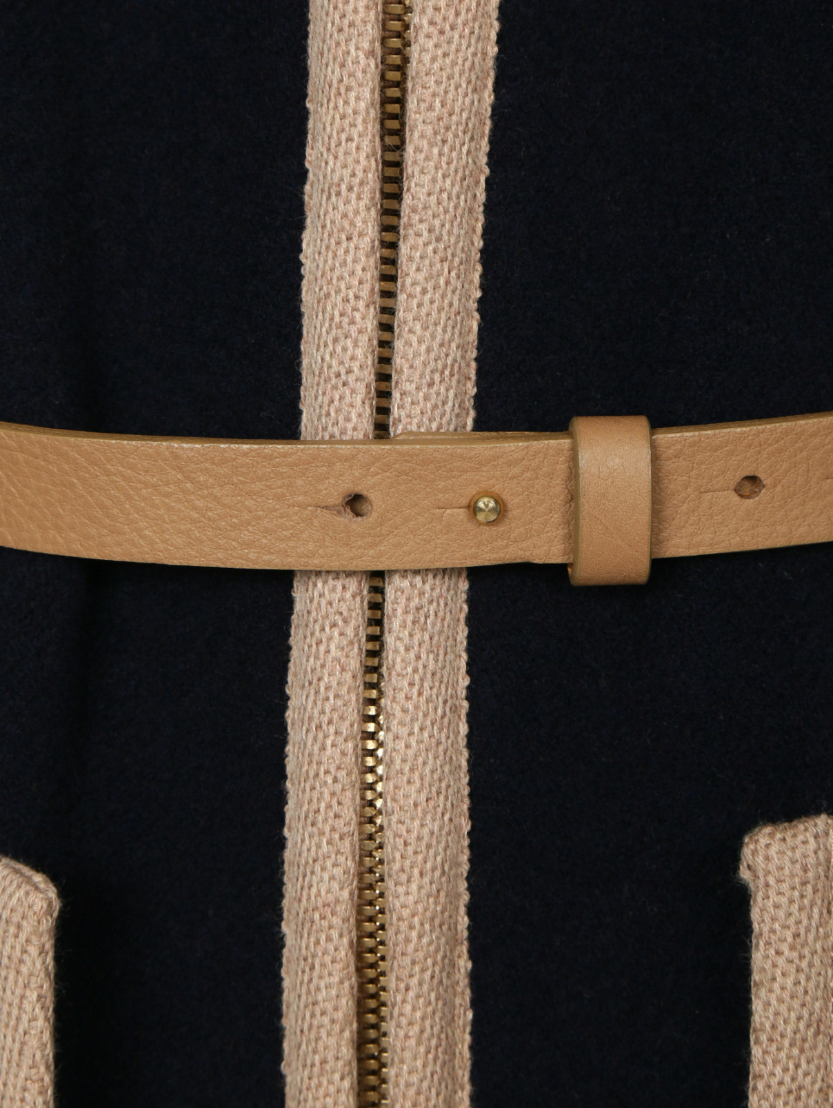 Пальто из шерсти с накладными карманами Tara Jarmon  –  Деталь  – Цвет:  Синий