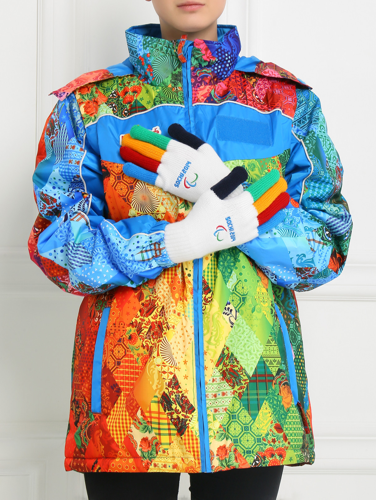 Перчатки с вышивкой Sochi 2014  –  Модель Общий вид  – Цвет:  Белый