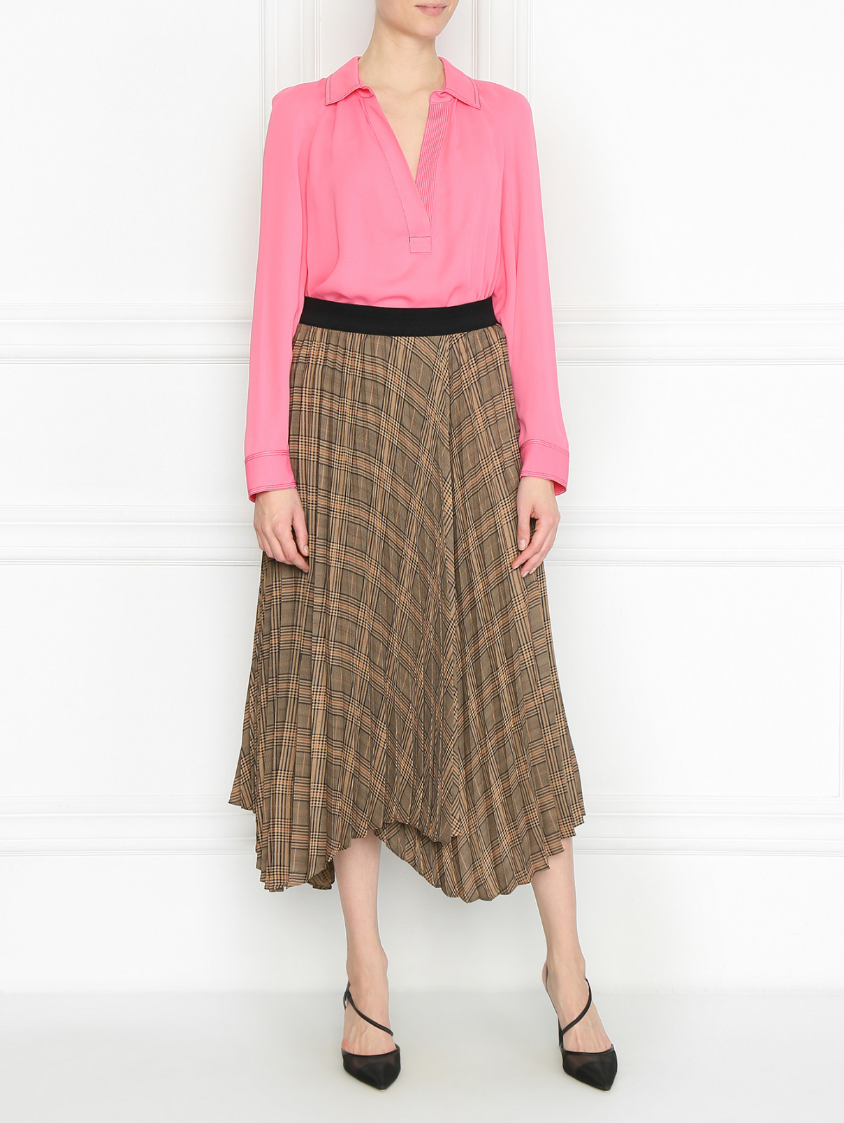 Блуза с контрастной отстрочкой By Malene Birger  –  МодельОбщийВид  – Цвет:  Розовый