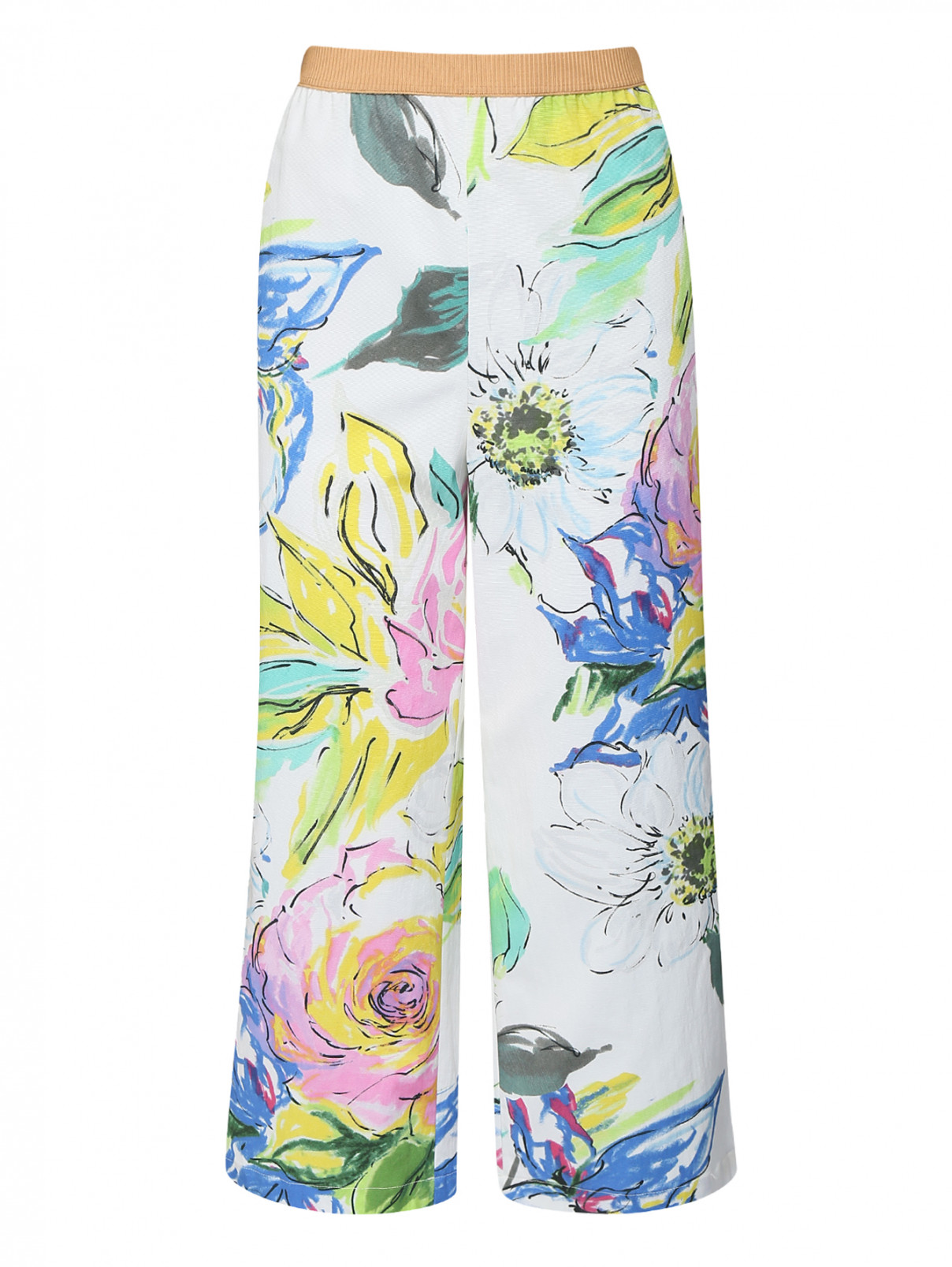Укороченные брюки из смешанного хлопка с цветочным узором Antonio Marras  –  Общий вид  – Цвет:  Узор