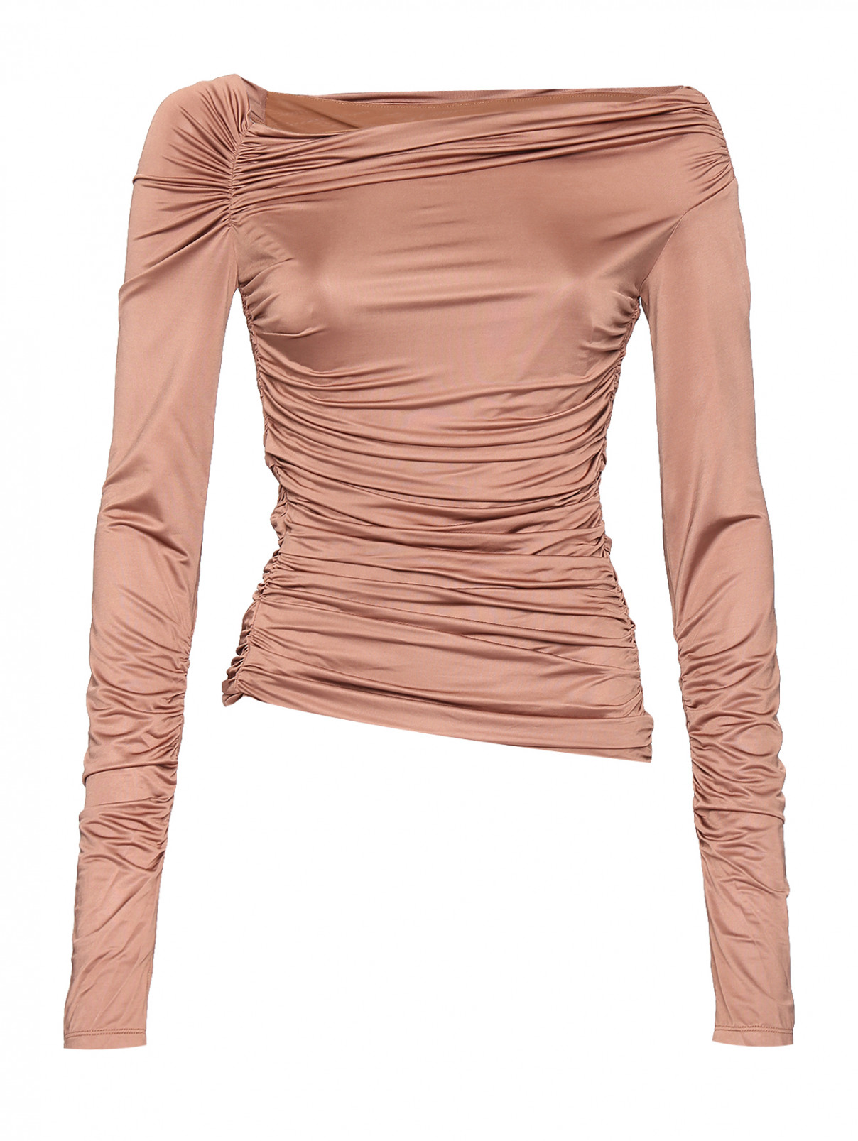 Джемпер со сборками Helmut Lang  –  Общий вид  – Цвет:  Коричневый