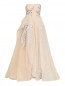 Платье-макси из смесового шелка с вышивкой бисером Tony Ward  –  Общий вид