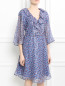 Платье-миди из шелка с цветочным узором Paul&Joe  –  Модель Верх-Низ