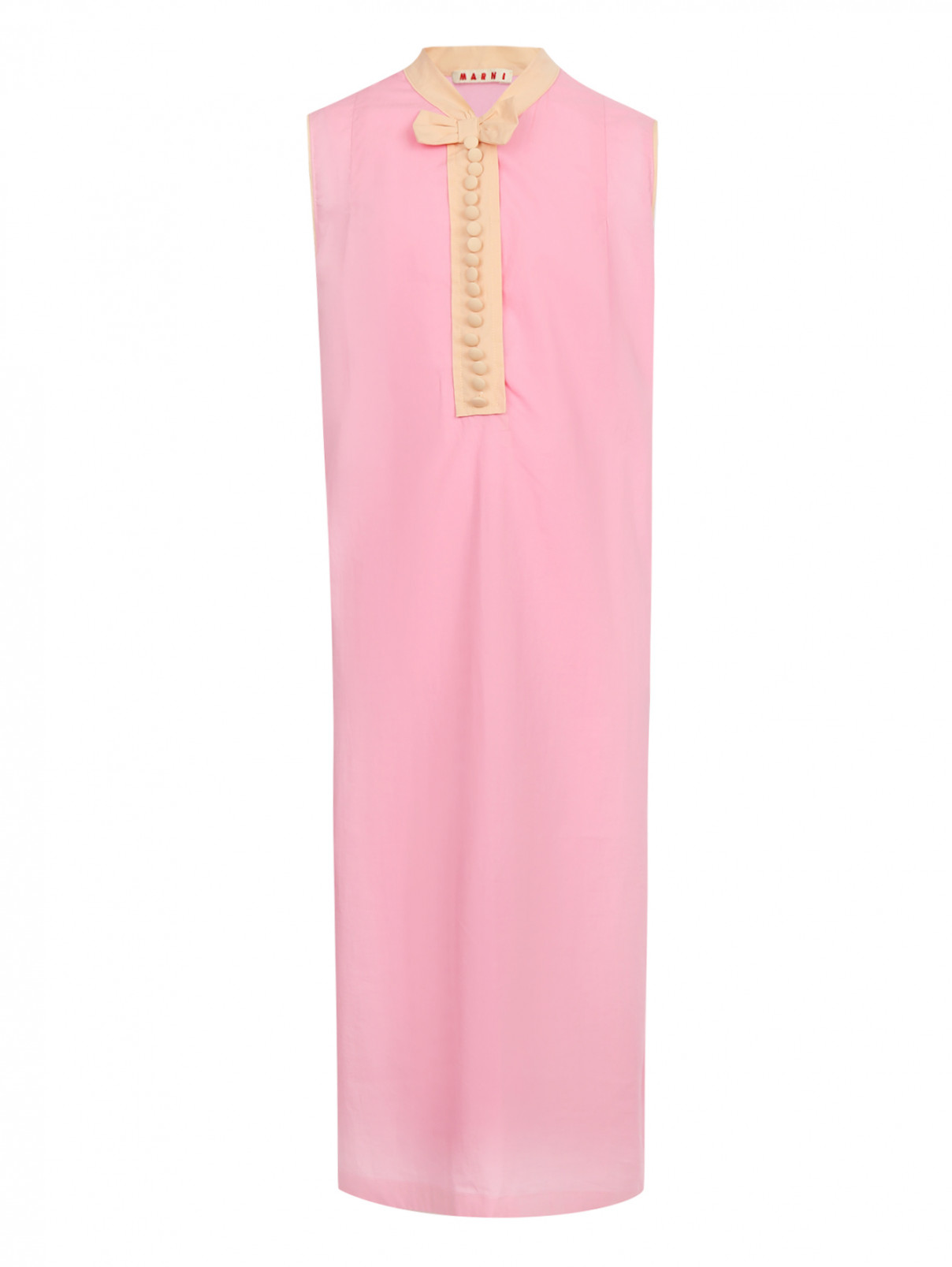 Платье прямого кроя с декором Marni  –  Общий вид  – Цвет:  Розовый