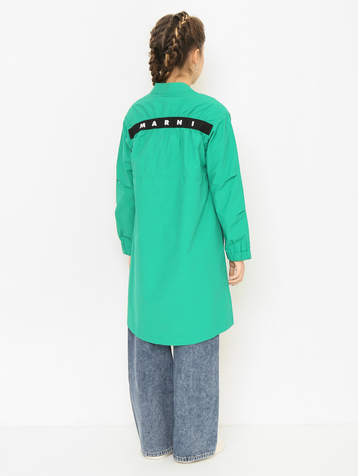 Плащ с лентой из резинки Marni  –  МодельВерхНиз1  – Цвет:  Зеленый