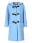 Пальто из шерсти с капюшоном и декоративными пуговицами Moschino Couture  –  Общий вид