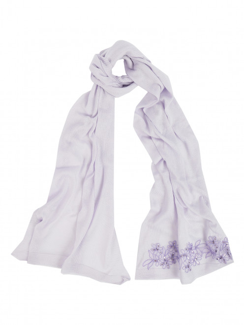 Легкий шарф из хлопка с вышивкой IL Trenino - Общий вид
