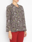 Блуза с цветочным узором и карманами на пуговицах Marina Rinaldi  –  МодельВерхНиз