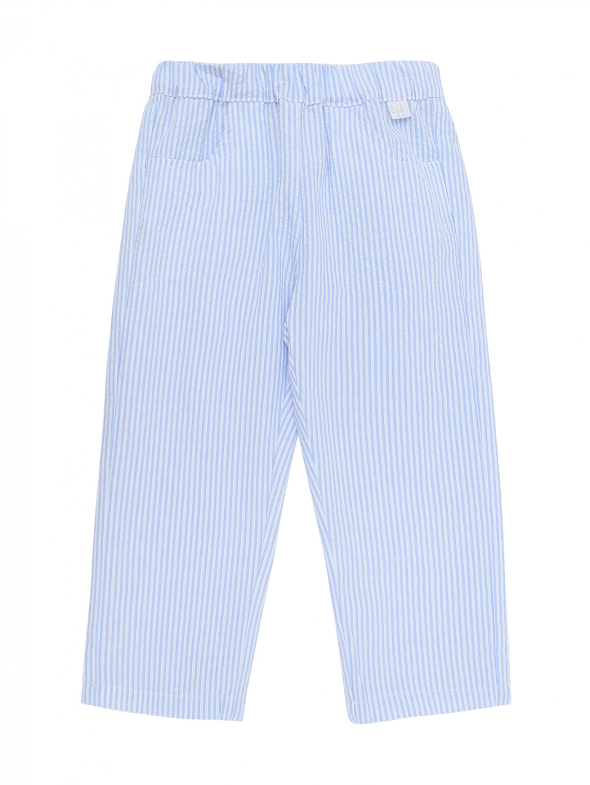 Хлопковые брюки с узором Il Gufo  –  Общий вид  – Цвет:  Синий