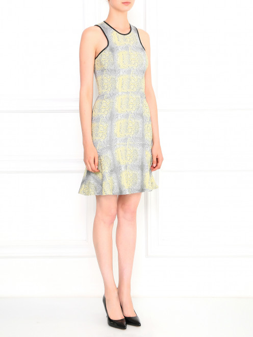 Платье-мини с абстрактным узором Yigal Azrouel - Модель Общий вид