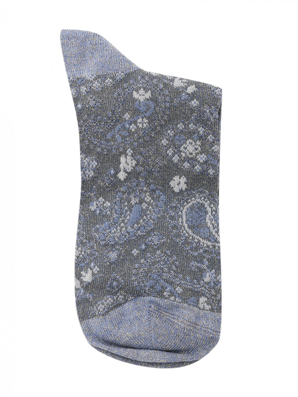Носки с узором "пейсли" ALTO MILANO  –  Общий вид  – Цвет:  Синий