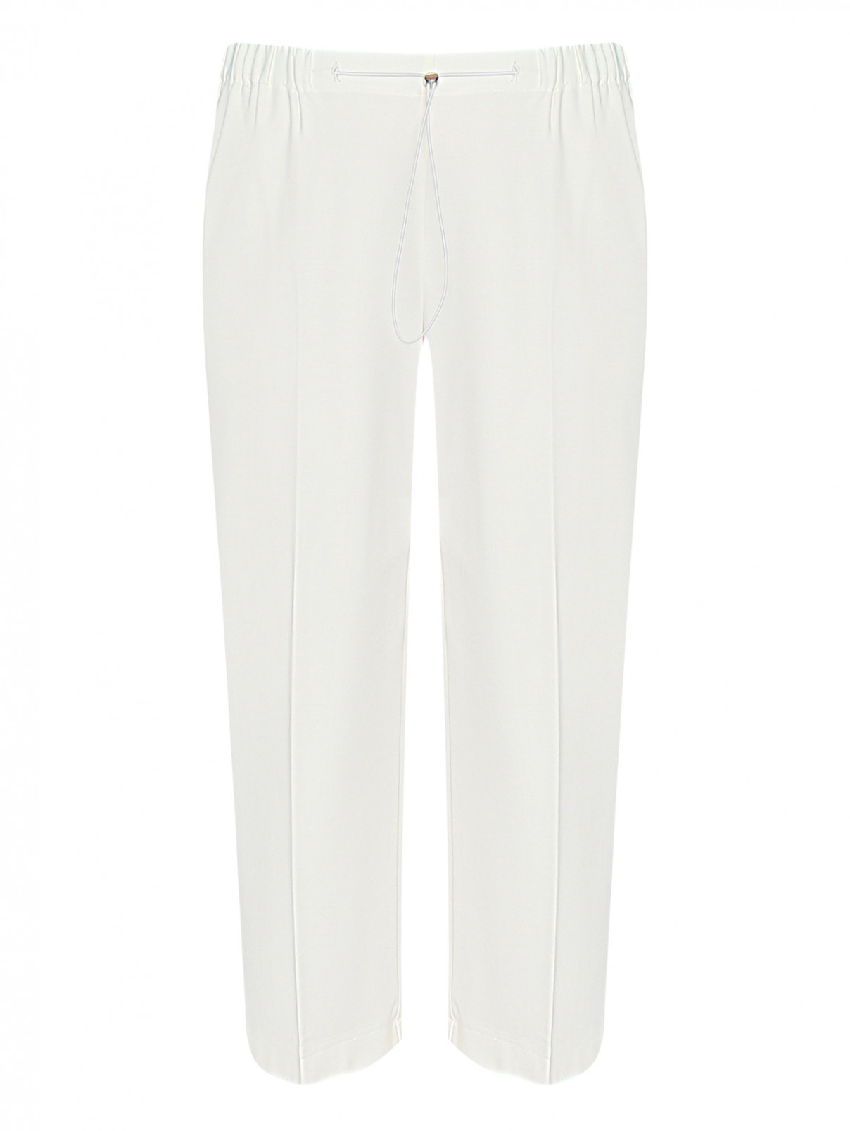 Трикотажные брюки на резинке Persona by Marina Rinaldi  –  Общий вид  – Цвет:  Белый