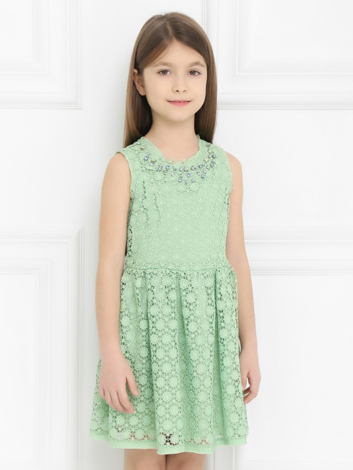 Платье декорированное стразами Ermanno Scervino Junior - Модель Верх-Низ