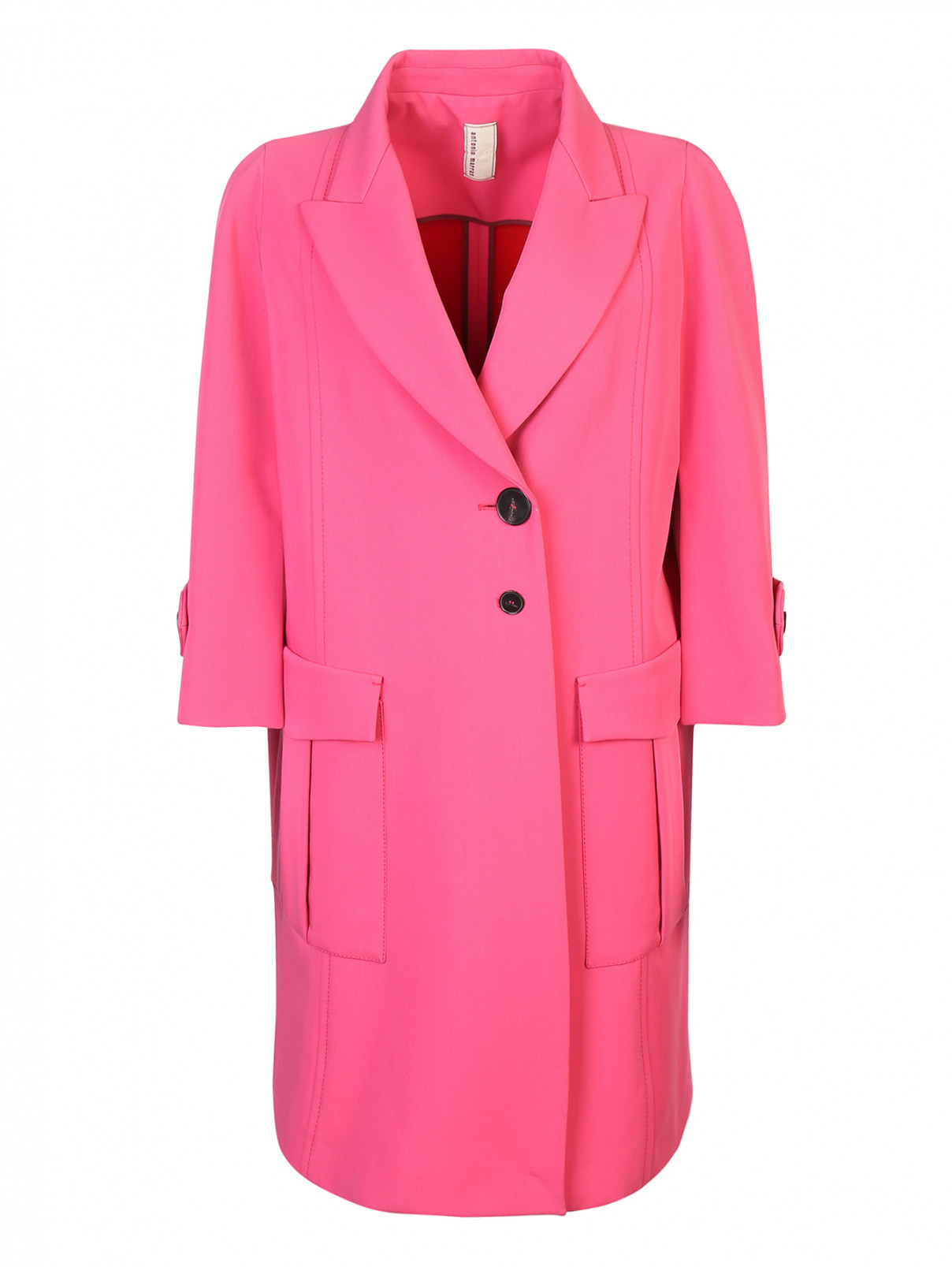 Пальто из шерсти, с накладными карманами Antonio Marras  –  Общий вид  – Цвет:  Розовый