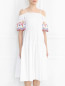 Платье из хлопка с коротким рукавом I'M Isola Marras  –  Модель Верх-Низ