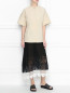 Полупрозрачная юбка с ажурным узором из хлопка Jil Sander  –  МодельОбщийВид