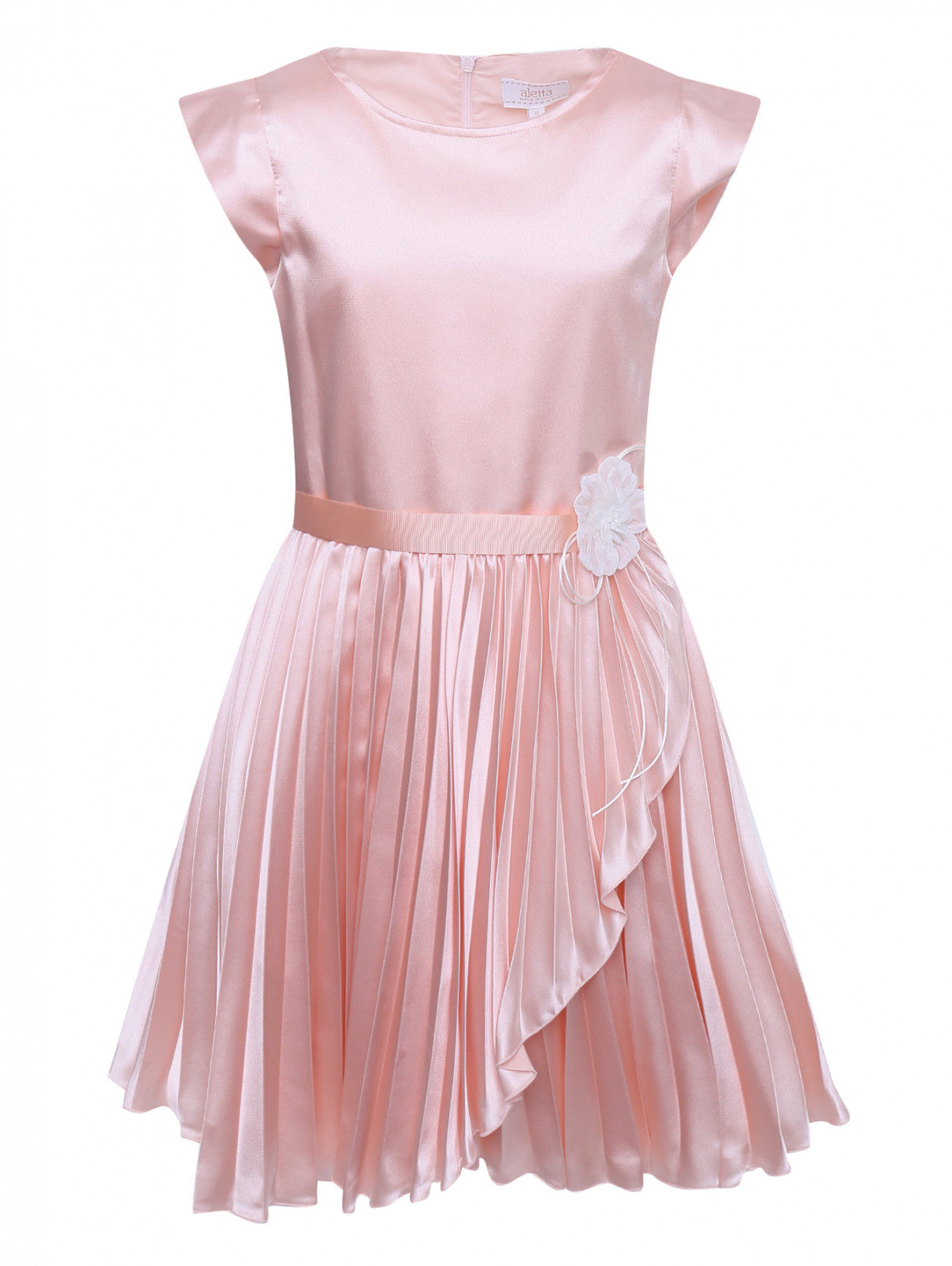 Платье-мини с юбкой плиссэ Aletta Couture  –  Общий вид  – Цвет:  Розовый