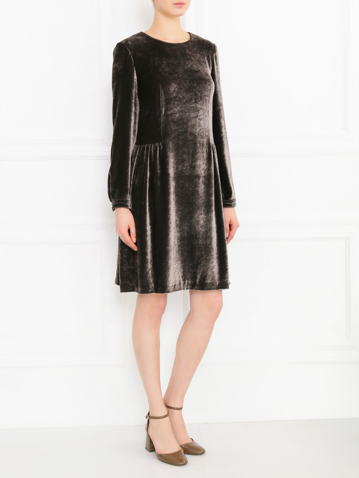 Платье-мини из бархата Alberta Ferretti  –  Модель Общий вид