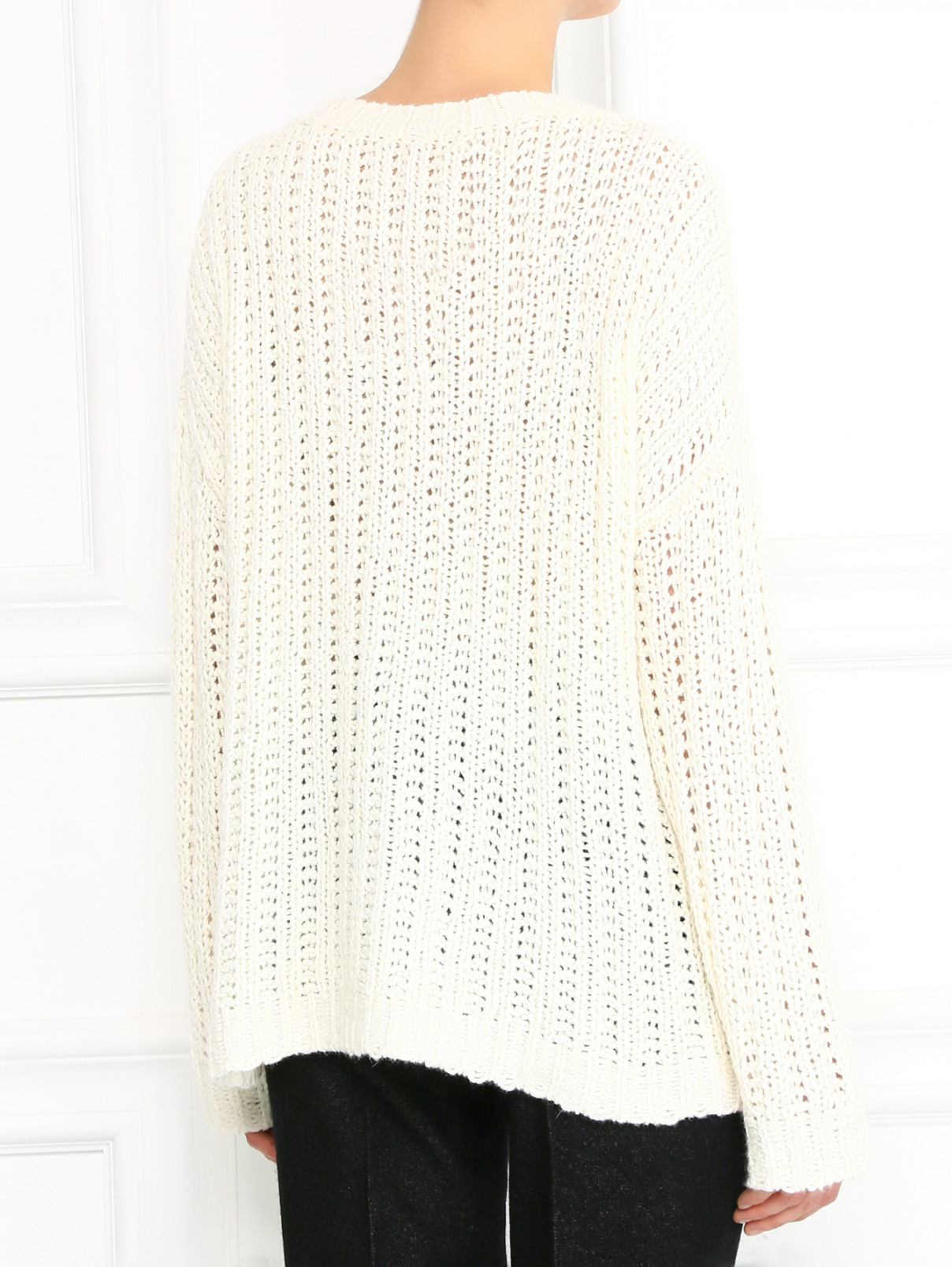 Джемпер крупной вязки из смешанной шерсти Elizabeth & James  –  Модель Верх-Низ1  – Цвет:  Белый