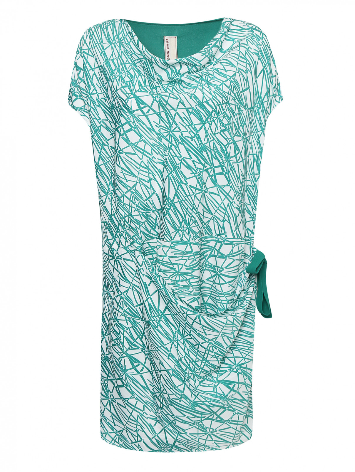 Платье ассиметричного кроя с рисунком Antonio Marras  –  Общий вид  – Цвет:  Зеленый