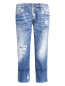 Укороченные джинсы прямого кроя с потертостями Dsquared2  –  Общий вид