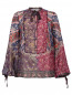 Блуза из хлопка и шелка с цветочным узором Etro  –  Общий вид